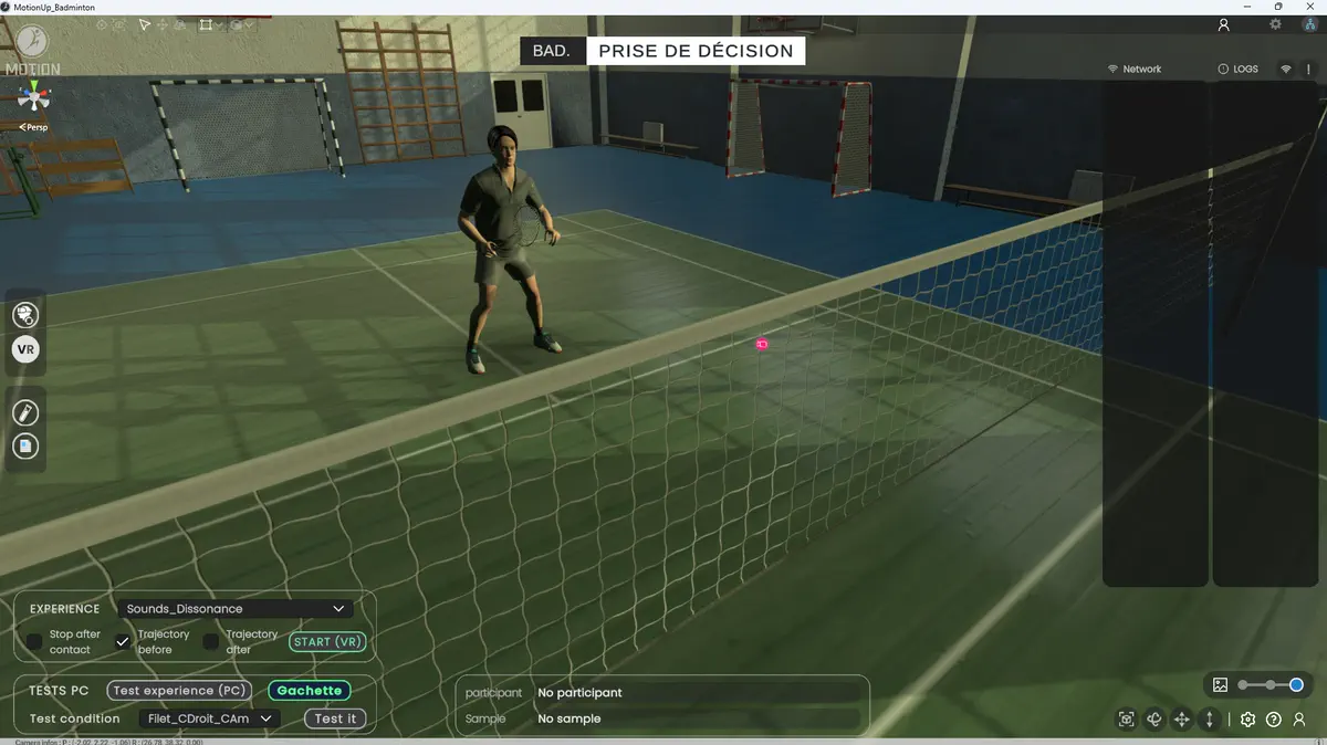 Enregistrement gestes badminton